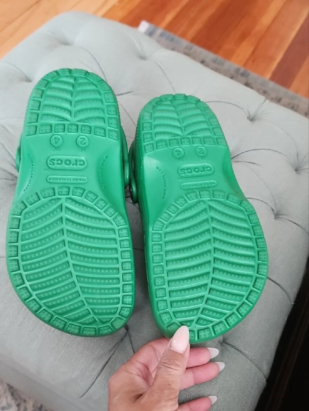 CROCS Kids Green Classic Clogs with Heel Strap